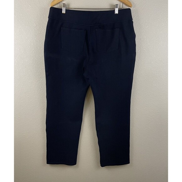 Soft Surroundings Womens XL Navy Blue Perfect Ponte Straight Leg Pant Pull On - Picture 2 of 4